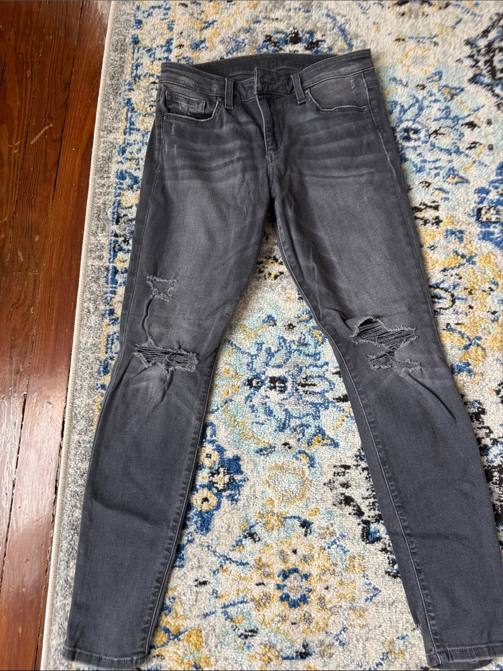 Joe's Jeans Women's Skinny Ripped Charcoal Gray Jeans
